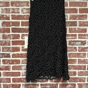 Reformation Polka Dot Black White Bea Midi Skirt Size 6 Runs Small